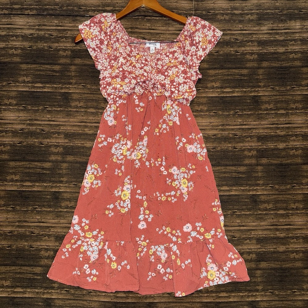 Speechless Kids Red Floral Dress Size 16